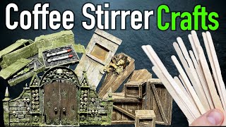 FOUR(ish) Things To Make From Coffee Stirrers for Dioramas and Miniatures