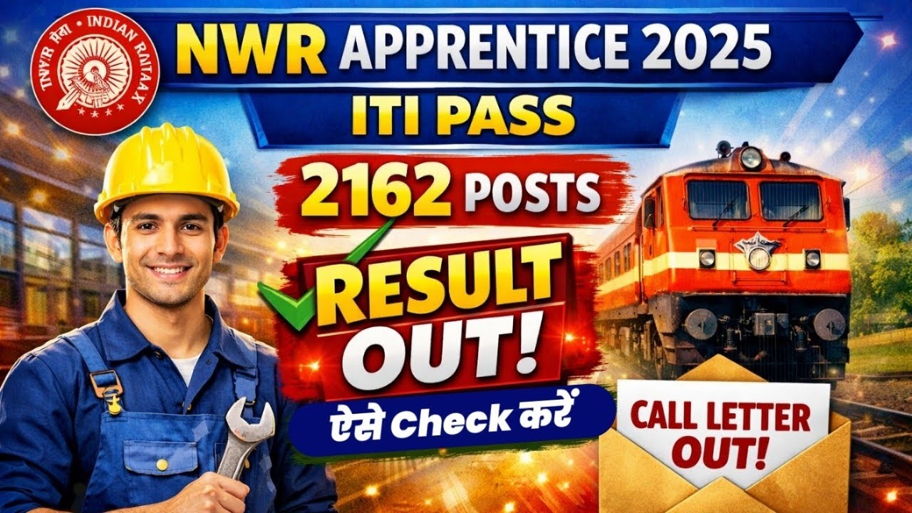 NWR Jaipur Apprentice Result 2026 out, RRC NWR Apprentice call letter 2026 out 