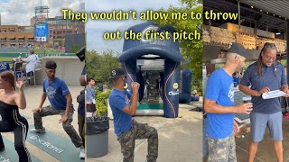 I tried to convince them I was there to throw out the first pitch