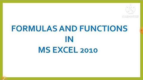 CBSE CLASS 7 COMPUTER TOPIC:FORMULAS AND FUNCTIONS IN MS EXCEL 2010