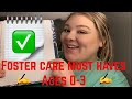 Foster Care Must Haves for 0-3
