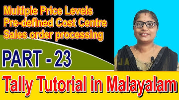Tally Tutorial in Malayalam PART -23