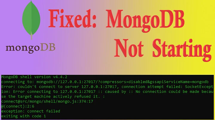 Mongodb Error: couldn't connect to server 127.0.0.1:27017