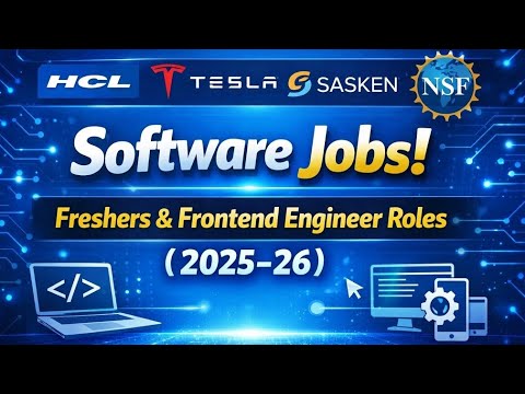HCL, Tesla, Sasken , NSF & Software Jobs | Freshers & Frontend Engineer ...