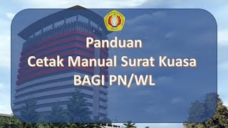 Tutorial Cetak Manual Surat Kuasa e LHKPN