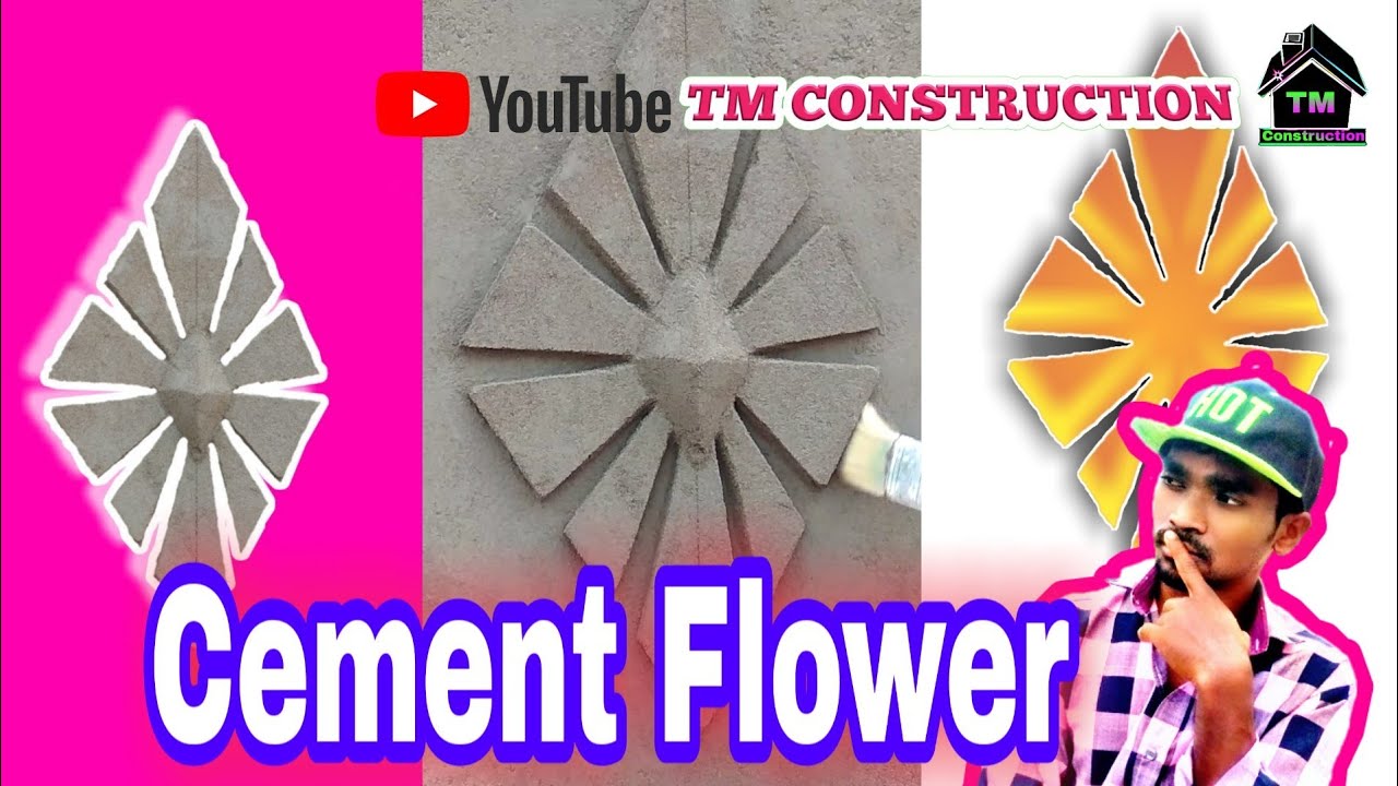 How to make Cement Flower design || Wall flower Cement || TM