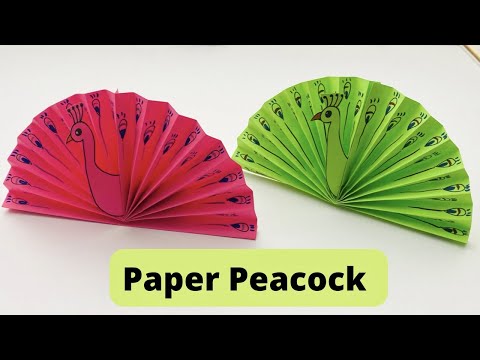 How To Make Easy Paper PEACOCK For Kids Moving Paper Bird Paper Craft Easy KIDS Crafts 