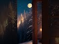 Enjoy peaceful moments? 🌔❄️ #shorts #burningfireplace #relaxingmoments #snowfall