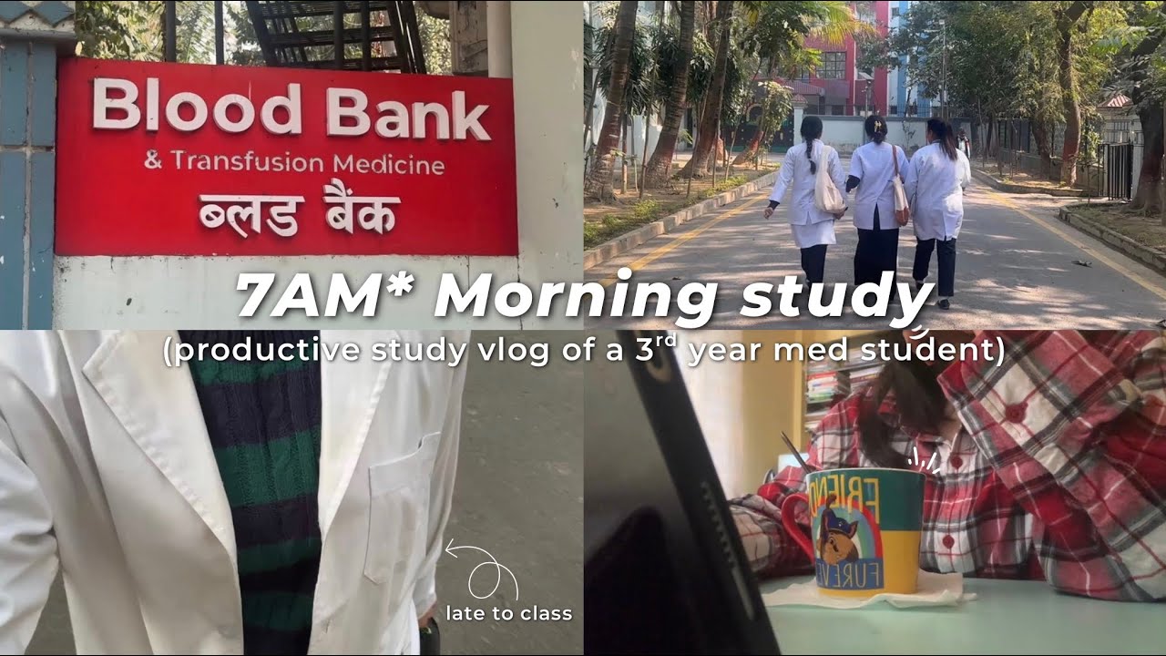 7AM* productive morning vlog 🌱 ( med school diaries ) studying and running late for class 🩺