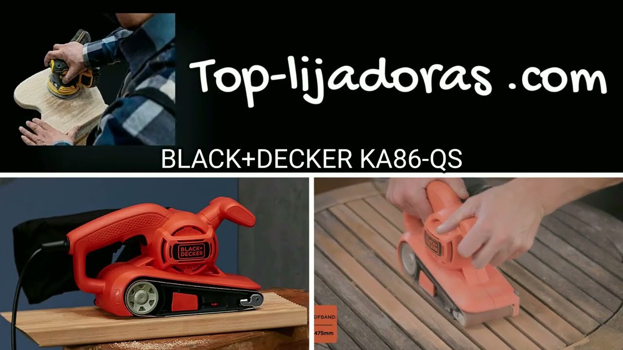 🥇 BLACK+DECKER KA86-QS 🔥 Lijadora de banda con cable, 720W #lijadora  #pulidora 