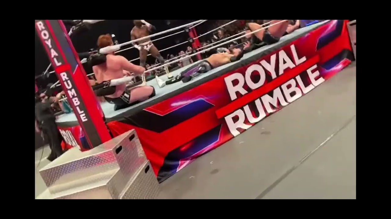 troydan gets surprised when Booker T comes out the 2023 WWE Royal Rumble