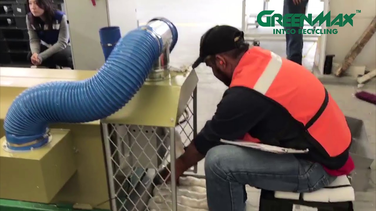 Greenmax recycling machine M-C200 dealing with EPE foam by recycling company in Mexico