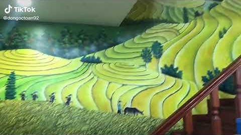 Vẽ tranh tường ruộng bậc thang ở Cầu Giấy, Hà Nội – Vẽ tranh tường Hà Nội rẻ đẹp Zalo 0799110022