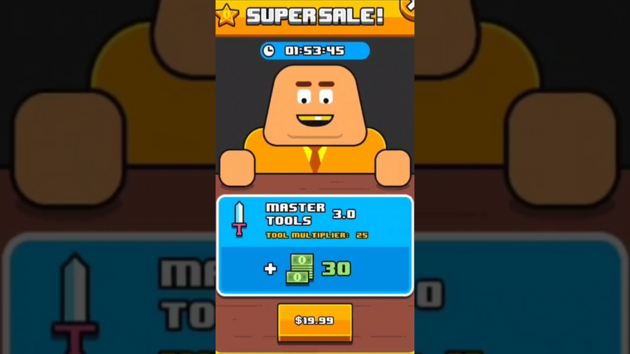 Buying Master Tools 3.0 in Make More- Idle Manager!