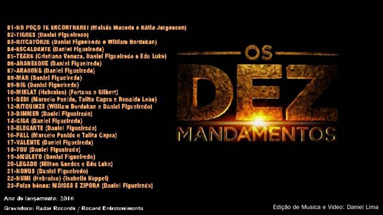 CD COMPLETO -Trilha Sonora de Os Dez Mandamentos  - Daniel Figueiredo