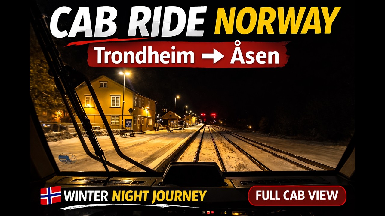 Trondheim - Åsen | Real-Time Train Cab Ride Through Norway