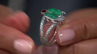 Stephen Dweck Sterling Silver & Gemstone Petite Scarab Ring on QVC