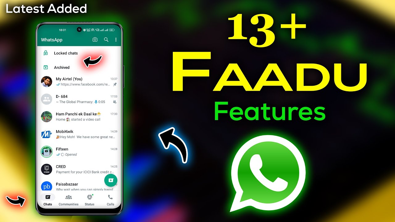 WhatsApp Added 13+ FAADU latest features, Private Audience Selector, Chat Lock & Bottom Menu etc.🔥