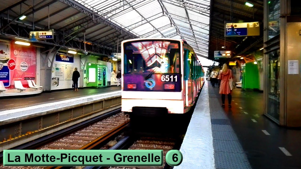 La MottePicquet Grenelle Line 6 Paris métro ( RATP MP73 ) YouTube