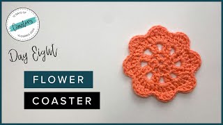 How to Crochet a Flower Coaster  // 12 Days of Coasters // DAY 8 VLOGMAS 2020 // Crochet and Tea by Crochet and Tea 2,660 views 3 years ago 22 minutes
