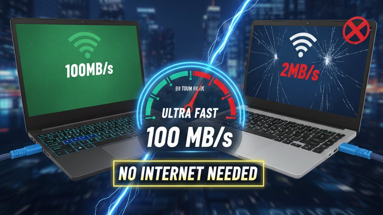 Fast Network File Transfer Transfer Files Between 2 Laptops EXTREMELY FAST (Ethernet Guide) File ...