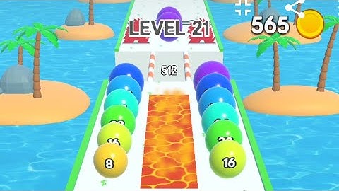 2048 Runner Balls - Ball Run Game - All Levels 19-34 Gameplay Android iOS 2