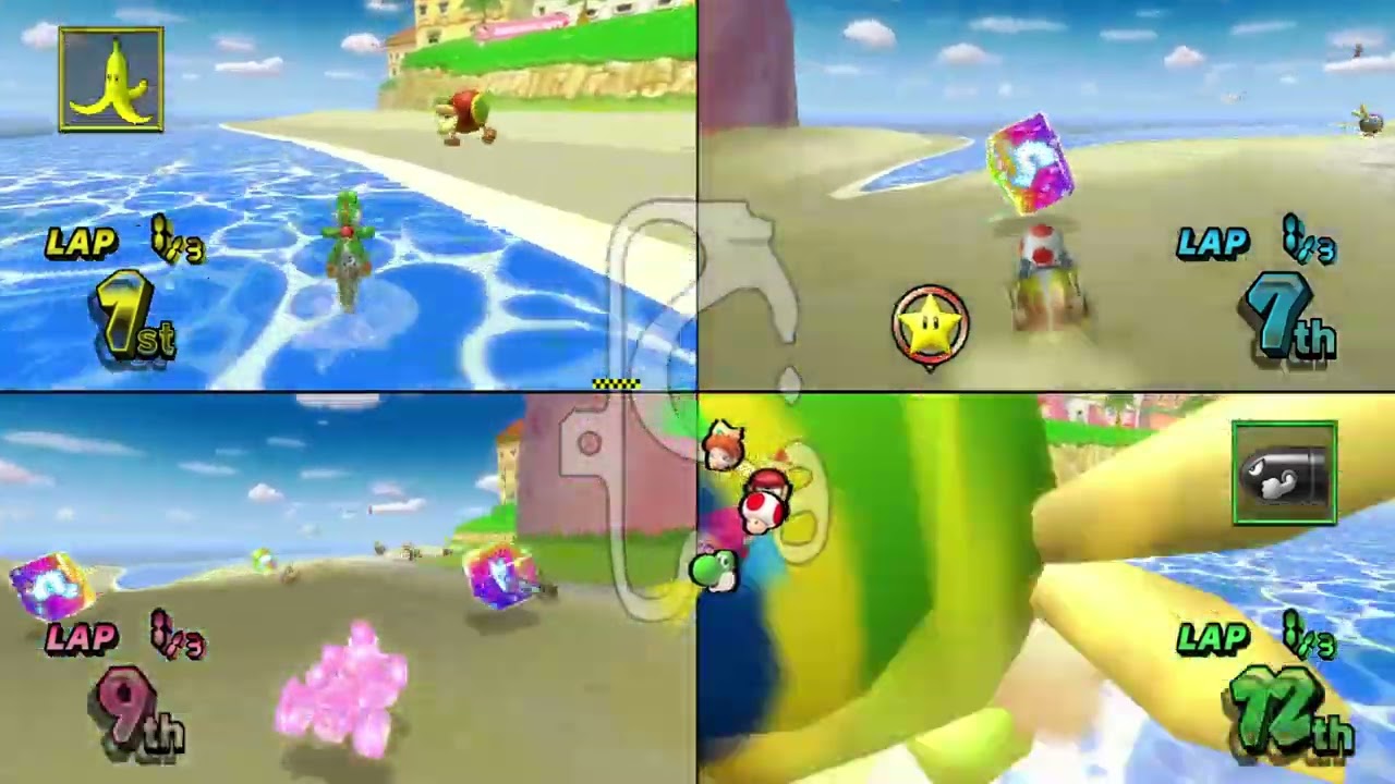 Mario Kart Wii ✦ 4 Players #563 (3 Tracks) 150cc