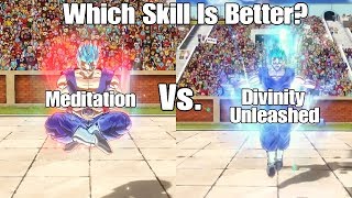 Xenoverse 2 Skill Test! Meditation Vs Divinity Unleashed! Which KI Regen/Boosting Skill Is Best?