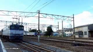 JR貨物 EF65 2050号機+EF81 628号機入換え作業(H25.12.22冬至)