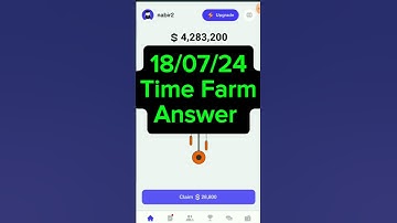 18 July Time Farm Question answer #timefarm