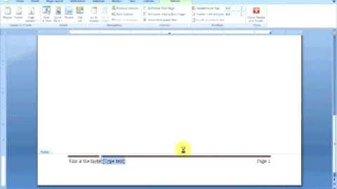 Headers and Footers Word 2007