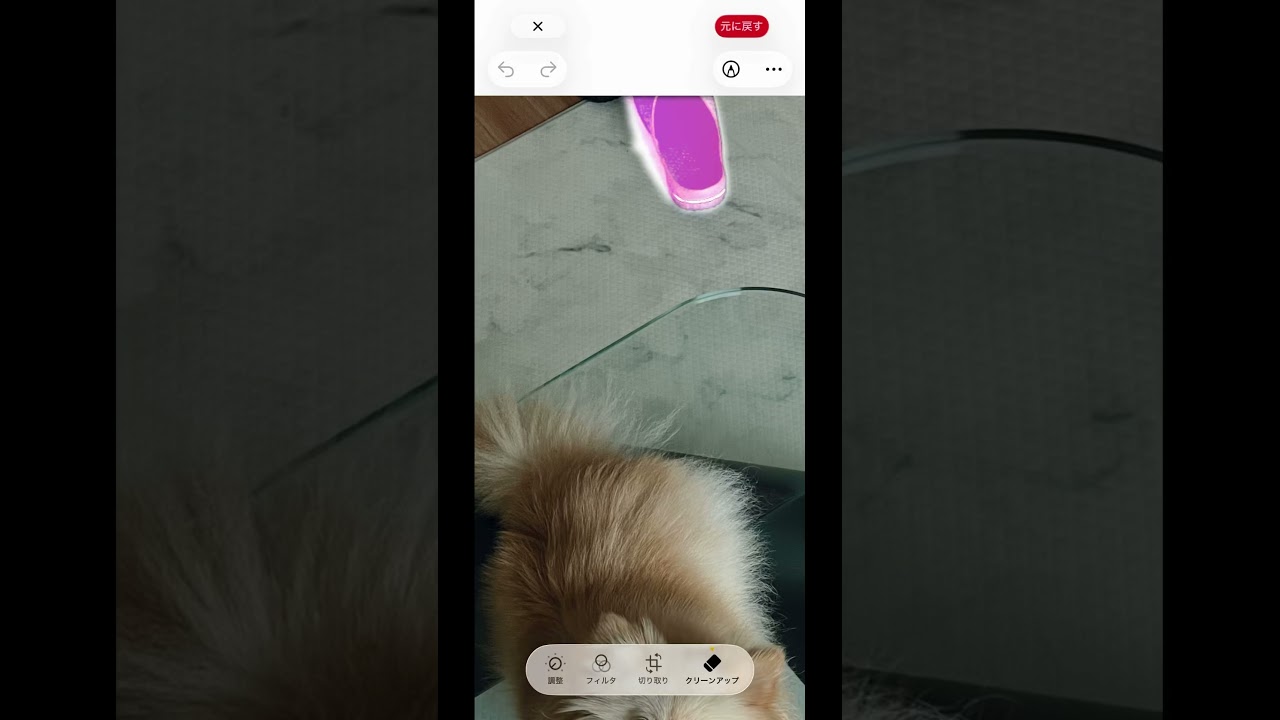 iPhoneの消しゴムマジック（クリーンアップ）