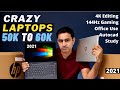 Top 5 Best Laptops From 50,000 To 60,000 Rs⚡⚡144Hz Gaming | 4K Video Editing | Students | Office