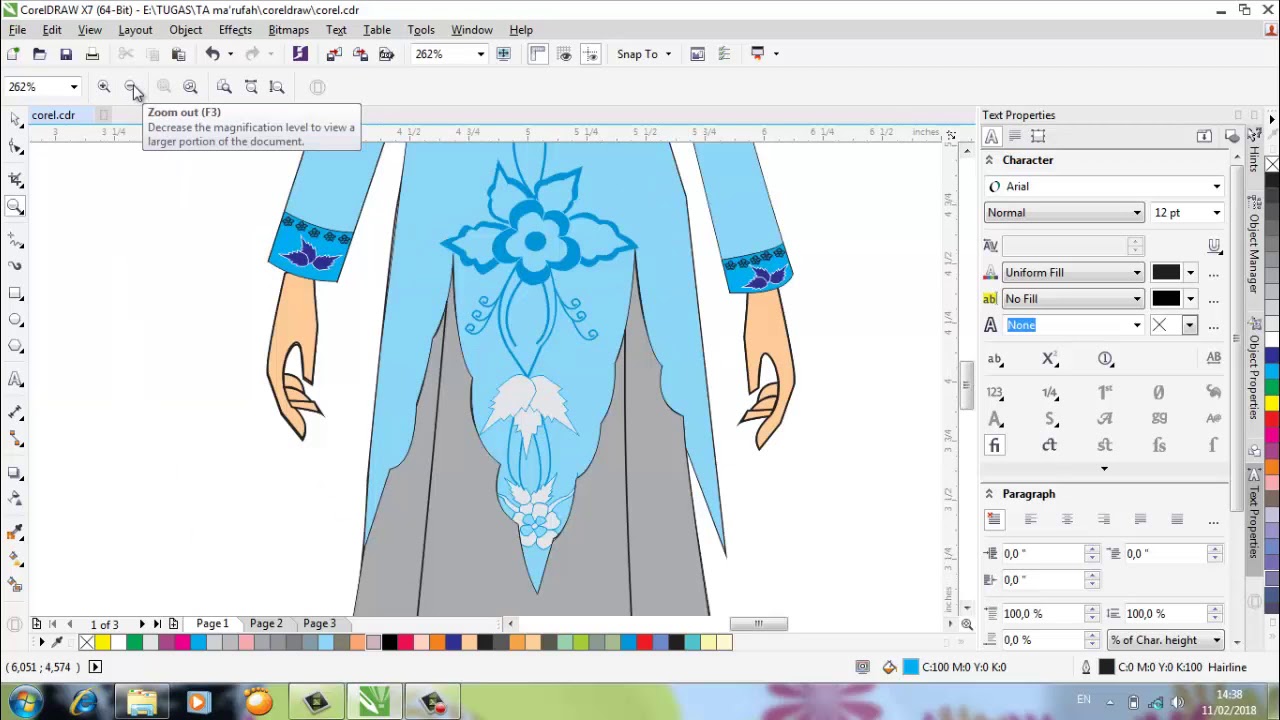 DESAIN BAJU KEBAYA MUSLIMAH MENGGUNAKAN APLIKASI CORELDRAW X7 YouTube