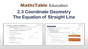 2.3 Equation of Straight Line - O Level Mathematics D 4024, IGCSE, GRE, SAT, CBSE, BISE, IB