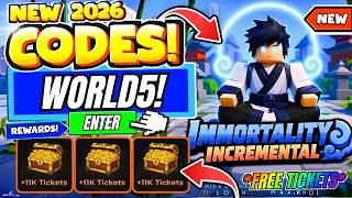 *NEW* ALL WORKING *WORLD 5 UPDATE* CODES FOR IMMORTALITY INCREMENTAL! ROBLOX IMMORTALITY INCREMENTAL