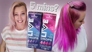 Pink & Purple Hair in 5 mins? 😲 Schwarzkopf LIVE Colour Drops Tutorial