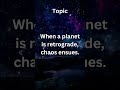 Retrograde Planet #astrology #zodiac #moon #horoscope #cosmic