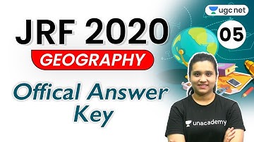 02:00 PM - JRF 2020 | Geography by Kritika Pareek | Geography Official Answer Key | Day - 5
