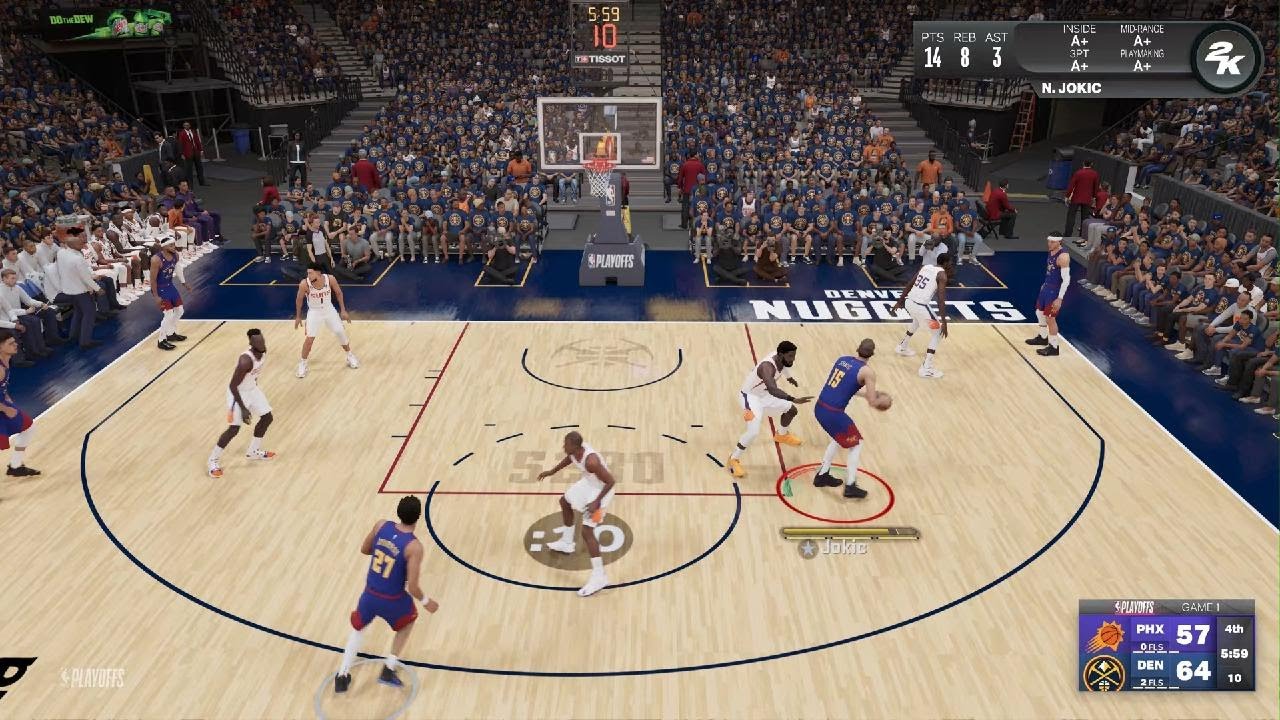 NBA2K23 Playoffs Jokic Pivot Work to Dream Shake Over Ayton YouTube