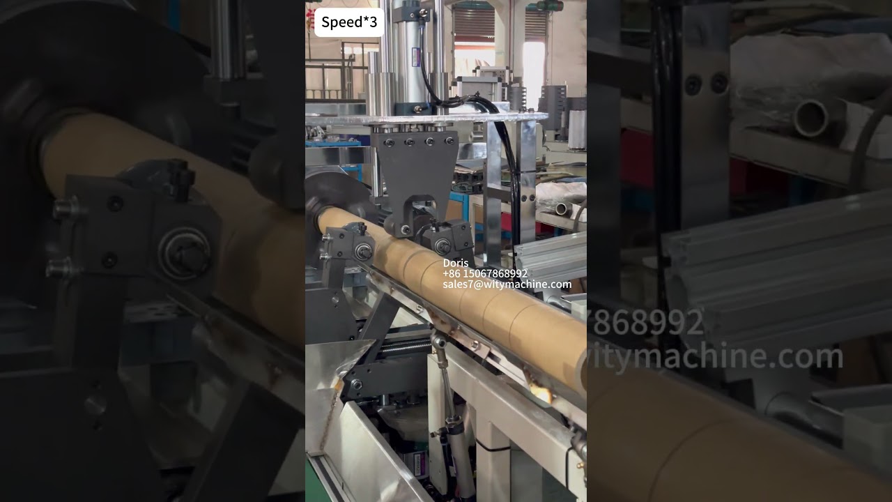 Automatic Shaftless Paper Tube Cutting Machine with Automatic Loading and Unloading