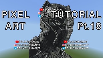 Minecraft Pixel Art Tutorial - Black Panther Part 18