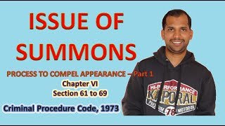 Issue of Summons | Process to Compel Appearance | Section 61 to 69 | CrPC