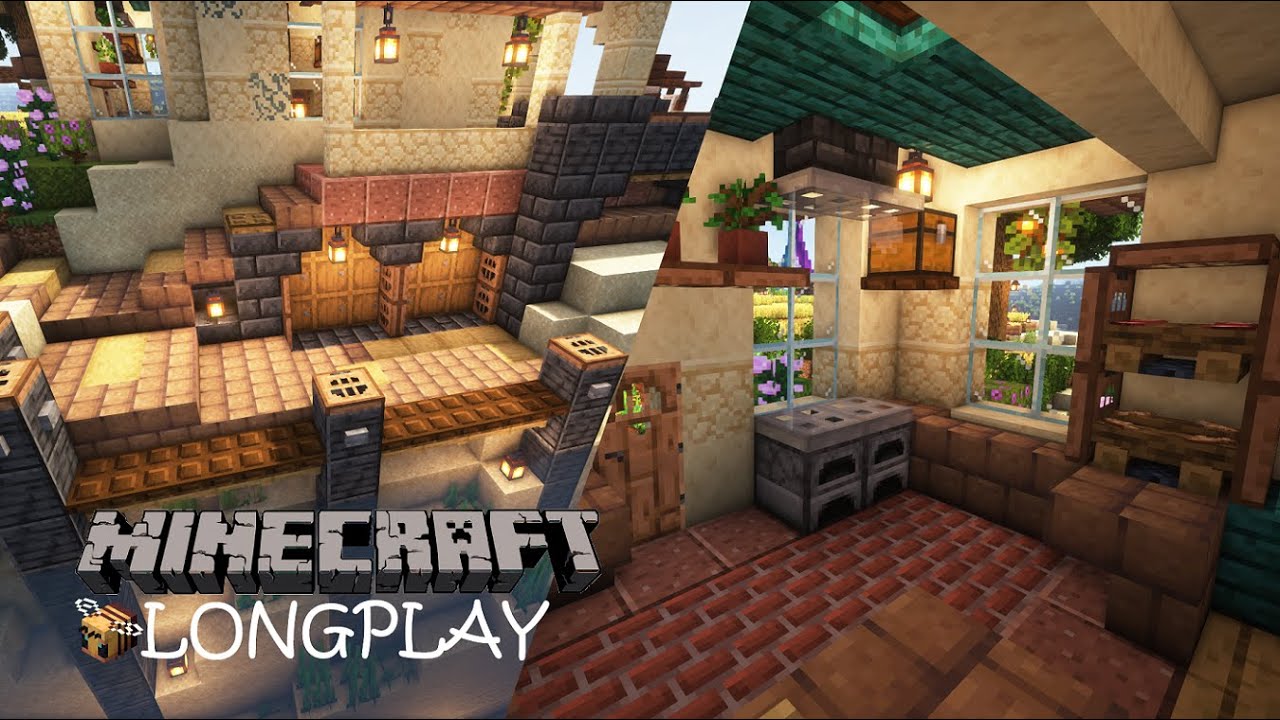 Minecraft Longplay - Building Docks, Fields and Making Interiors (No Commentary) 1.19