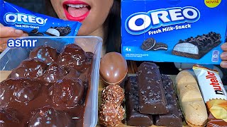 ASMR EATING CHOCOLATE PROFITEROLE NEW OREO SNACK NUTELLA GO! KINDER SURPRISE 먹방 Sounds