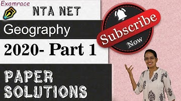 NTA NET Geography 2020 (Past Paper Solutions) Set 1| Important Questions by Dr. Manishika Jain