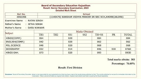 RBSE 12th Arts Result 2023 Kaise Dekhe || How To Check RBSE 12th Result 2023