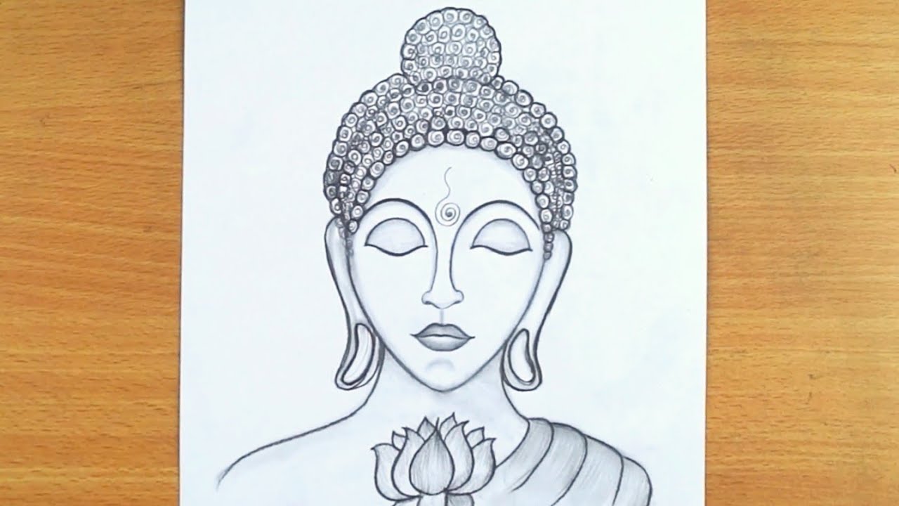 How to Draw Lord Buddha - Pencil sketch | Lord Buddha Drawing - step by  step - YouTube