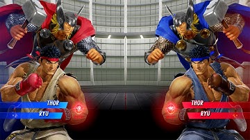Thor & Ryu VS Thor & Ryu (Very Hard) - Marvel vs Capcom | 4K UHD Gameplay