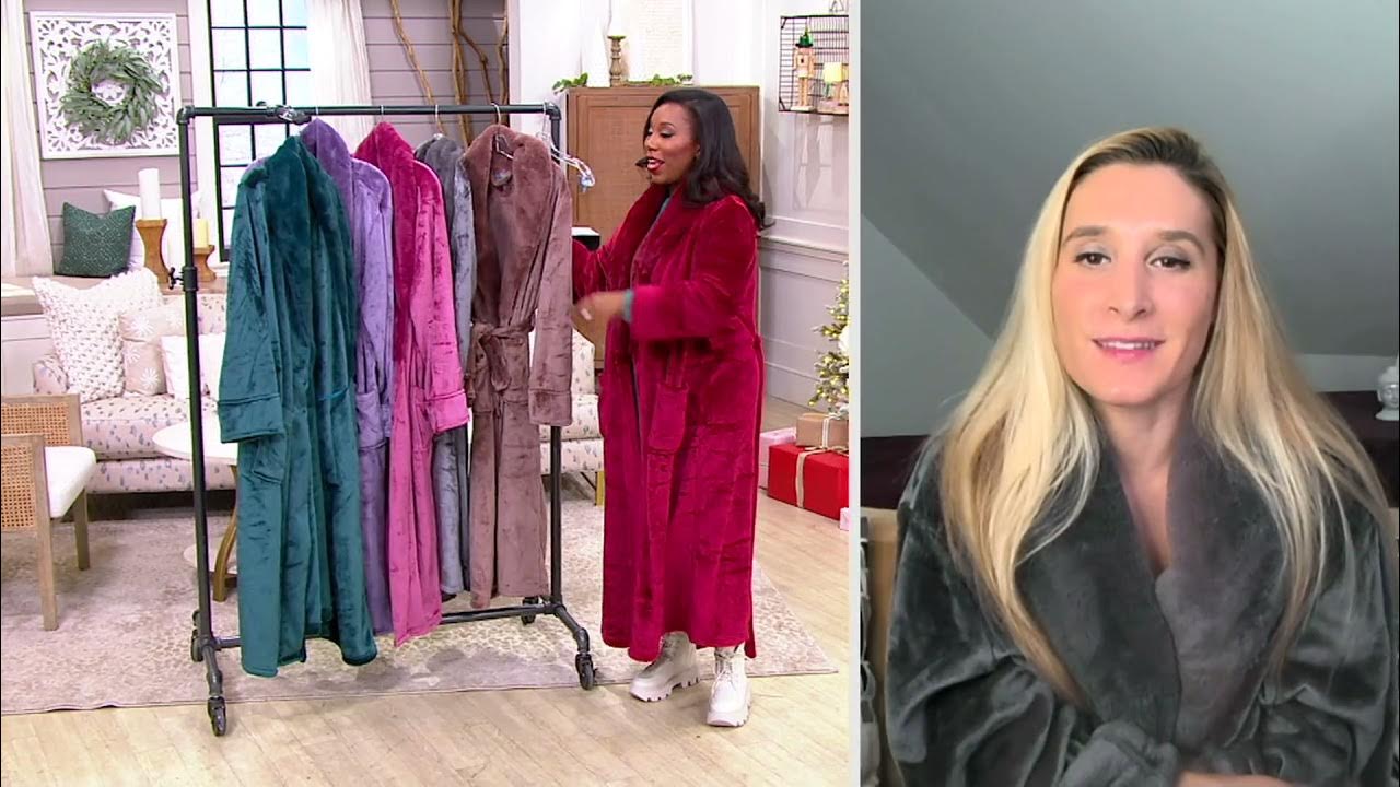 Berkshire Blanket Velvet Soft Robe with Plush Collar on QVC YouTube